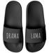 Badeschlappen Spruch Lustig  Badelatschen Unisex mit Aufdruck Drama Lama Herren Damen Badeschuhe Urlaubs Gadget Moonworks®preview