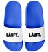 Badeschlappen Unisex mit Aufdruck Läuft Herren Damen Badeschuhe Männer Frauen Urlaub Accessoires Moonworks®preview