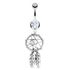 Bauchnabel Piercing Traumfänger Dreamcatcher Zirkonia Kristalle Anhänger Federn Autiga®preview