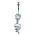 Bauchnabelpiercing Delfin Delphin Dolphin Herz Heart Zirkonia Kristall Autiga®preview