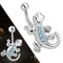 Bauchnabelpiercing Gecko Eidechse Anhänger Zirkonia Kristalle Bananabell Chirurgenstahl 316L Edelstahl Autiga®preview