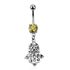 Bauchnabelpiercing Hamsa Hand der Fatima 925 Silber Anhänger Kristall Autiga®preview