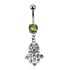 Bauchnabelpiercing Hamsa Hand der Fatima 925 Silber Anhänger Kristall Autiga®preview