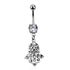 Bauchnabelpiercing Hamsa Hand der Fatima 925 Silber Anhänger Kristall Autiga®preview