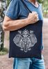 Baumwolltasche Elefant Zentangle Mandala Jutebeutel Tragetasche Einkaufstasche Autiga®preview