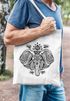 Baumwolltasche Elefant Zentangle Mandala Jutebeutel Tragetasche Einkaufstasche Autiga®preview