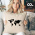 bedruckter Kissenbezug 40x40 Weltkarte World Map Kissen-Hülle Baumwolle Autiga®preview