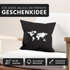 bedruckter Kissenbezug 40x40 Weltkarte World Map Kissen-Hülle Baumwolle Autiga®preview