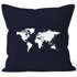bedruckter Kissenbezug 40x40 Weltkarte World Map Kissen-Hülle Baumwolle Autiga®preview