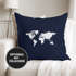 bedruckter Kissenbezug 40x40 Weltkarte World Map Kissen-Hülle Baumwolle Autiga®preview