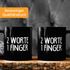 Büro-Tasse 2 Worte 1 Finger Spruchtasse Kaffeetasse MoonWorks® preview