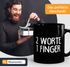 Büro-Tasse 2 Worte 1 Finger Spruchtasse Kaffeetasse MoonWorks® preview