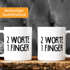Büro-Tasse 2 Worte 1 Finger Spruchtasse Kaffeetasse MoonWorks® preview