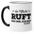 Büro-Tasse Die Pflicht ruft. Sag ihr ich ruf zurück Arbeit Büro Kollegen Kaffeetasse Teetasse Keramiktasse MoonWorks®preview