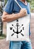 Coole Einkaufstüte Baumwoll-Tasche Jutebeutel Anker Kompass Arrows Moonworks®preview