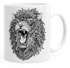 coole Tasse mit brüllendem Zentangle Löwe einfarbige Kaffeetasse Autiga®preview
