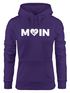 Cooler Kapuzen-Pullover Damen Moin Love Herz mit Anker Nordsee Hoodie Moonworks®preview