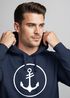 Cooler Kapuzen-Pullover Herren Anker Round Hoodie Männer Neverless®preview