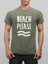 Cooles Angesagtes Herren T-Shirt Vintage Shirt Beach Please Urlaub Strand Aufdruck Used Look Slim Fit Neverless®preview