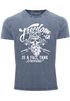 Cooles Angesagtes Herren T-Shirt Vintage Shirt Biker Spruch Motiv Totenkopf Aufdruck Used Look Slim Fit Neverless®preview