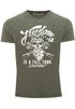 Cooles Angesagtes Herren T-Shirt Vintage Shirt Biker Spruch Motiv Totenkopf Aufdruck Used Look Slim Fit Neverless®preview