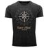 Cooles angesagtes Herren T-Shirt Vintage Shirt Kompass Windrose Aufdruck Used Look Slim Fit Neverless®preview