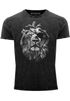 Cooles Angesagtes Herren T-Shirt Vintage Shirt Löwe Lion Aufdruck Used Look Slim Fit Neverless®preview