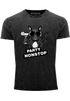 Cooles Angesagtes Herren T-Shirt Vintage Shirt Party Non-Stop Mops Aufdruck Used Look Slim Fit Neverless®preview