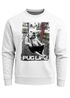 cooles Herren Sweatshirt mit Pug Life Print Hund in Schaukel Neverless®preview