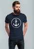 Cooles Herren T-Shirt Anker Kreis Segeln Meer Motiv Neverless®preview