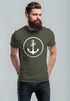 Cooles Herren T-Shirt Anker Kreis Segeln Meer Motiv Neverless®preview