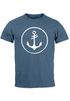 Cooles Herren T-Shirt Anker Kreis Segeln Meer Motiv Neverless®preview