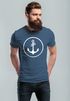 Cooles Herren T-Shirt Anker Kreis Segeln Meer Motiv Neverless®preview
