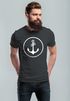 Cooles Herren T-Shirt Anker Kreis Segeln Meer Motiv Neverless®preview
