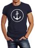 Cooles Herren T-Shirt Anker Kreis Segeln Meer Motiv Neverless®preview