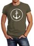 Cooles Herren T-Shirt Anker Kreis Segeln Meer Motiv Neverless®preview