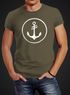 Cooles Herren T-Shirt Anker Kreis Segeln Meer Motiv Neverless®preview