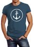 Cooles Herren T-Shirt Anker Kreis Segeln Meer Motiv Neverless®preview