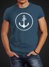Cooles Herren T-Shirt Anker Kreis Segeln Meer Motiv Neverless®preview