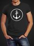 Cooles Herren T-Shirt Anker Kreis Segeln Meer Motiv Neverless®preview