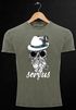 Cooles, lustiges Angesagtes Herren T-Shirt Vintage Shirt Servus Skull Totenkopf Aufdruck Used Look Slim Fit Neverless®preview