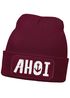 Damen Beanie Ahoi Patch Strickmütze mit Spruch Streetwear Maritim Aufdruck Lustig Damenmütze Moonworks®preview