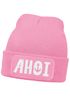 Damen Beanie Ahoi Patch Strickmütze mit Spruch Streetwear Maritim Aufdruck Lustig Damenmütze Moonworks®preview