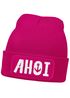 Damen Beanie Ahoi Patch Strickmütze mit Spruch Streetwear Maritim Aufdruck Lustig Damenmütze Moonworks®preview