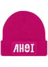 Damen Beanie Ahoi Patch Strickmütze mit Spruch Streetwear Maritim Aufdruck Lustig Damenmütze Moonworks®preview