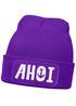 Damen Beanie Ahoi Patch Strickmütze mit Spruch Streetwear Maritim Aufdruck Lustig Damenmütze Moonworks®preview