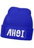 Damen Beanie Ahoi Patch Strickmütze mit Spruch Streetwear Maritim Aufdruck Lustig Damenmütze Moonworks®preview