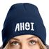Damen Beanie Ahoi Patch Strickmütze mit Spruch Streetwear Maritim Aufdruck Lustig Damenmütze Moonworks®preview