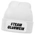 Damen Beanie Bedruckt Strickmütze mit Spruch Team Glühwein Aufdruck Lustig Damenmütze Winter Accessoire Moonworks®preview