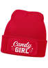 Damen Beanie - Candy Girl - Strickmütze Spruch Karneval Fasching Aufdruck Lustig Damenmütze Moonworks®preview